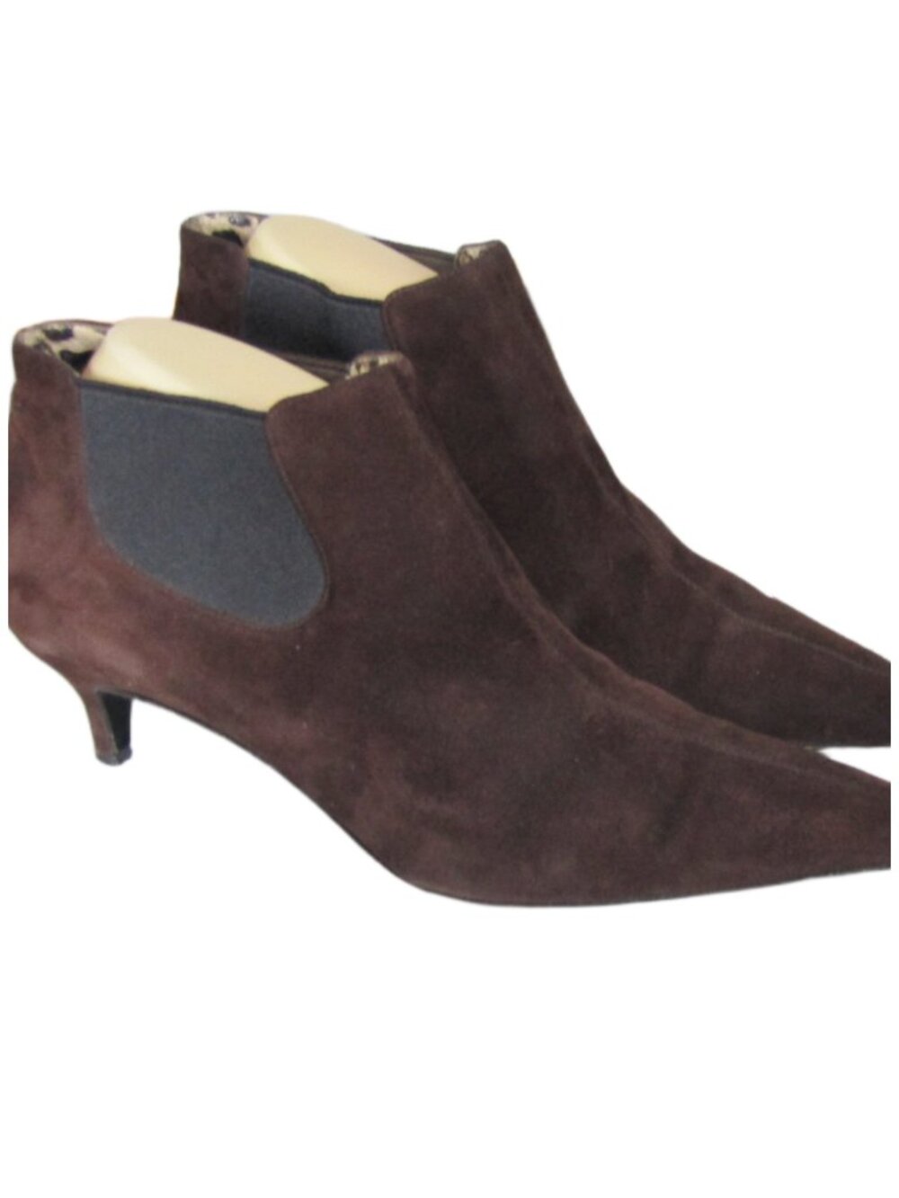 DOLCE & GABBANA Brown Kitten Heels Suede Booties Ankle Boots Y2K EU 39 US 8-8.5